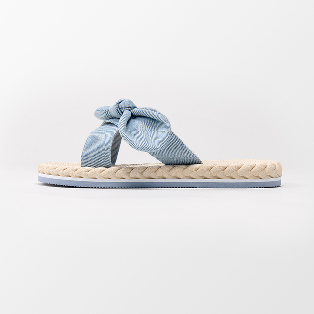 Sandały Crisscross Bow Knot CUPSHE - letnie, wsuwane na niskim obcasie, Casual japonki z wystającym palcem- sandały dla kobiet - Wianko - 5