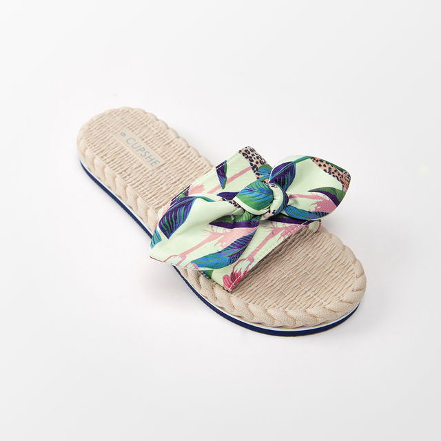 Sandały Crisscross Bow Knot CUPSHE - letnie, wsuwane na niskim obcasie, Casual japonki z wystającym palcem- sandały dla kobiet - Wianko - 8
