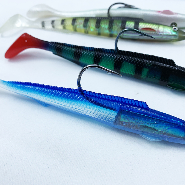 Miękka przynęta Glow Eel, 10g 15g 30g - idealna na ryby: Sea Bass, szczupak, Rockfish, Grouper, karpia - zlew główka jigowa Tackle - Wianko - 10