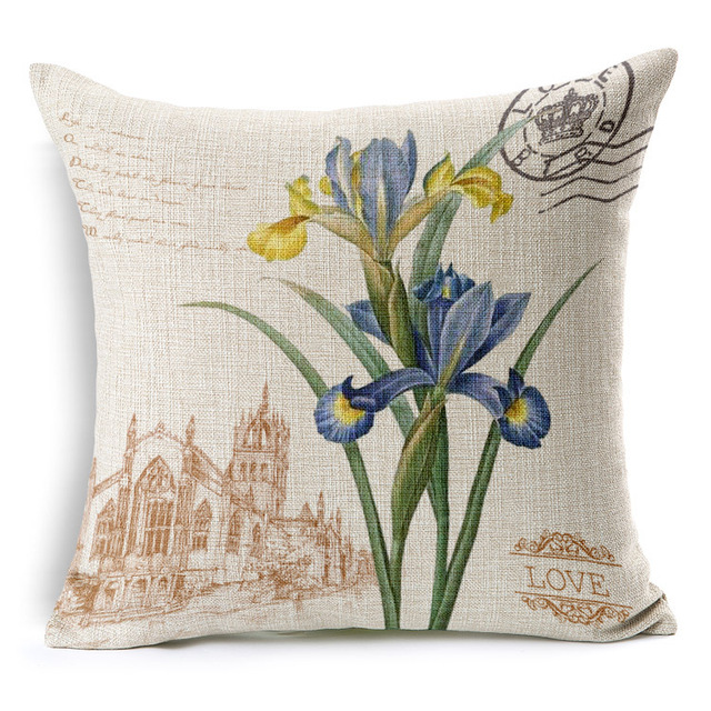 Kwiatowe poduszki w stylu retro o kolorowych motywach - idealne dekoracje do wnętrz - Wianko - 9