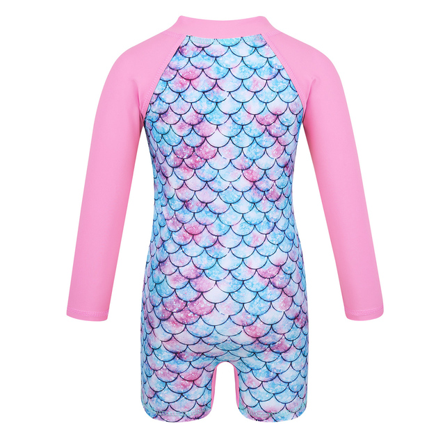 Długorękawowy jednoczęściowy strój kąpielowy dla niemowlęcia dziewczynki ze wzorem skali ryb syrenki - Wianko - 10
