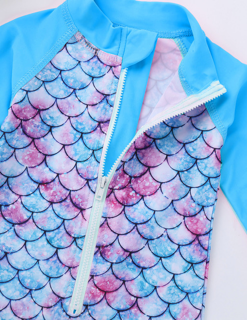 Długorękawowy jednoczęściowy strój kąpielowy dla niemowlęcia dziewczynki ze wzorem skali ryb syrenki - Wianko - 20
