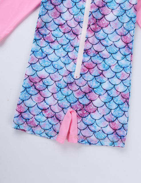 Długorękawowy jednoczęściowy strój kąpielowy dla niemowlęcia dziewczynki ze wzorem skali ryb syrenki - Wianko - 15
