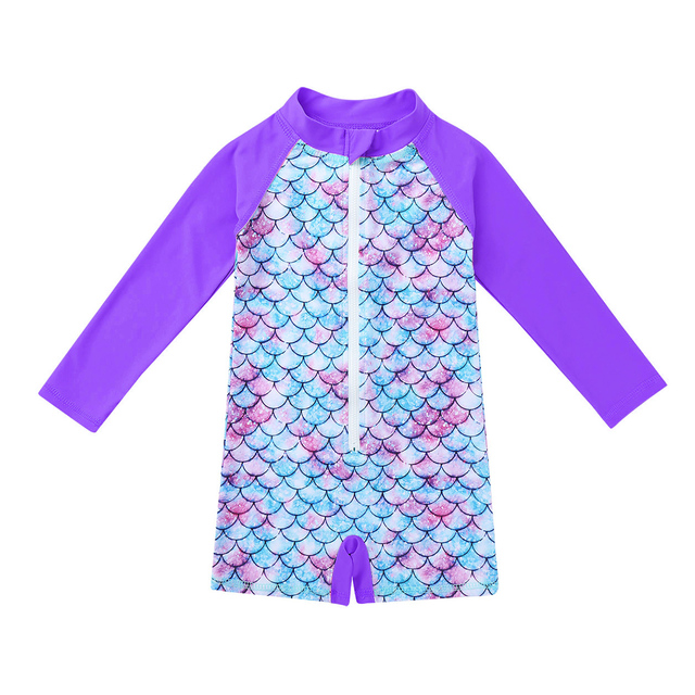 Długorękawowy jednoczęściowy strój kąpielowy dla niemowlęcia dziewczynki ze wzorem skali ryb syrenki - Wianko - 25