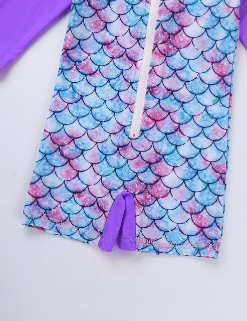 Długorękawowy jednoczęściowy strój kąpielowy dla niemowlęcia dziewczynki ze wzorem skali ryb syrenki - Wianko - 29
