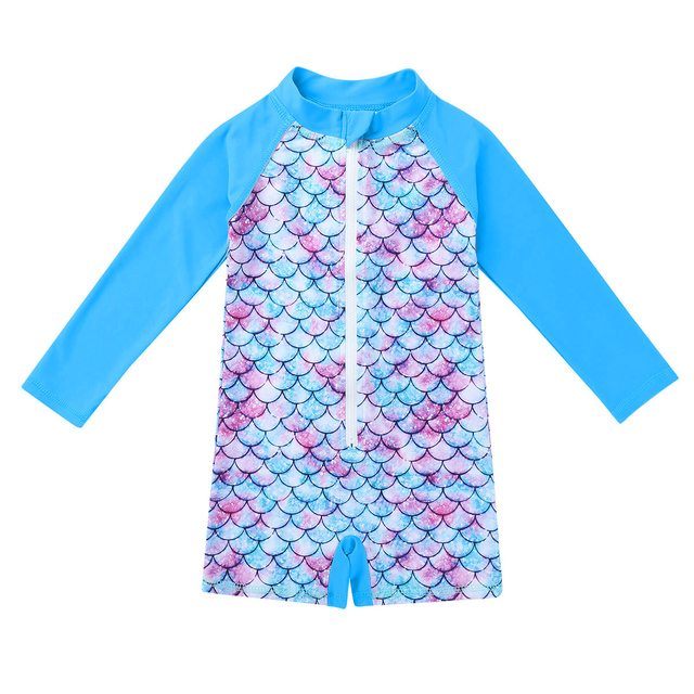 Długorękawowy jednoczęściowy strój kąpielowy dla niemowlęcia dziewczynki ze wzorem skali ryb syrenki - Wianko - 18