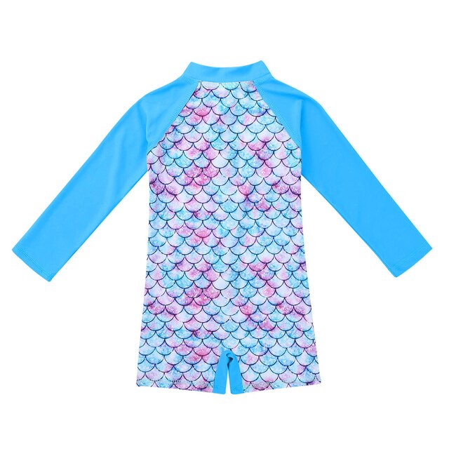 Długorękawowy jednoczęściowy strój kąpielowy dla niemowlęcia dziewczynki ze wzorem skali ryb syrenki - Wianko - 19