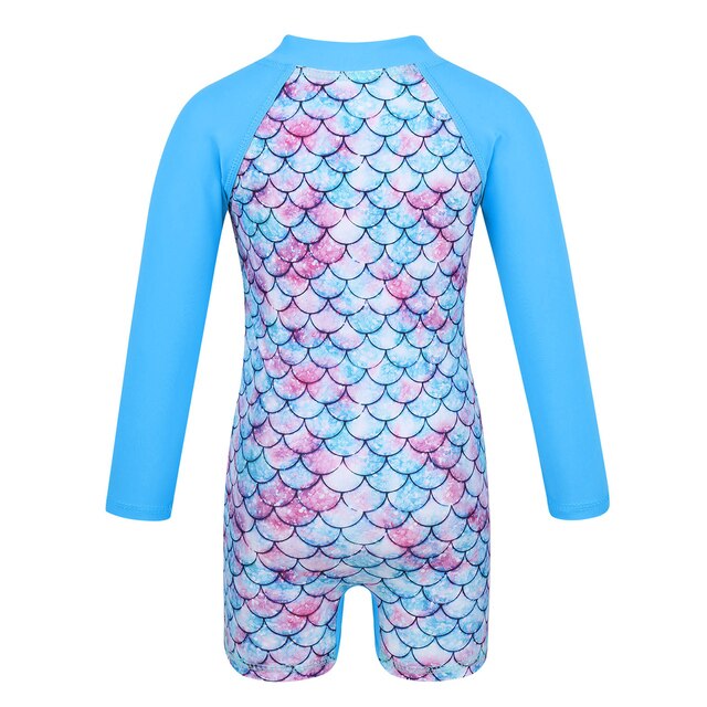 Długorękawowy jednoczęściowy strój kąpielowy dla niemowlęcia dziewczynki ze wzorem skali ryb syrenki - Wianko - 17