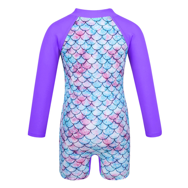 Długorękawowy jednoczęściowy strój kąpielowy dla niemowlęcia dziewczynki ze wzorem skali ryb syrenki - Wianko - 24