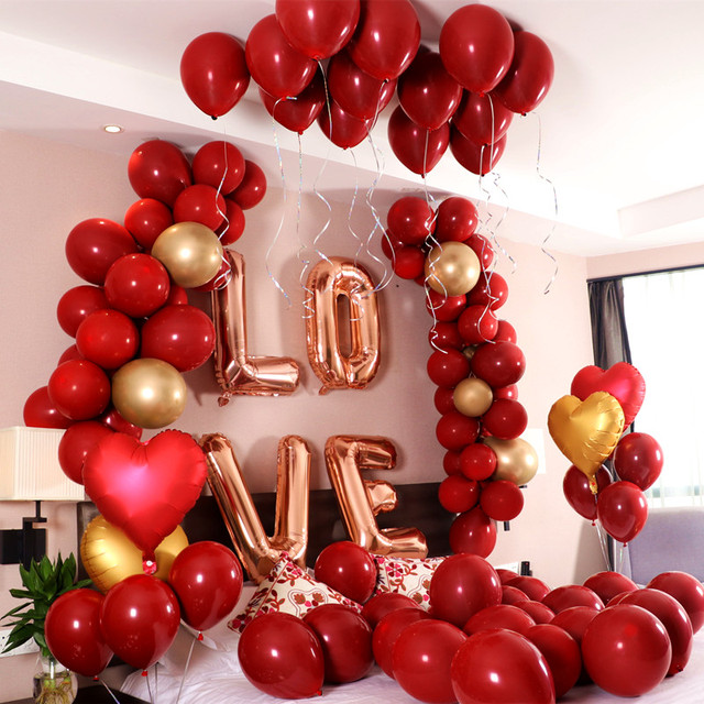 18 cal metaliczne czerwone serce z Ruby agat, dekoracja sali weselnej, walentynkowy balon - Wianko - 5