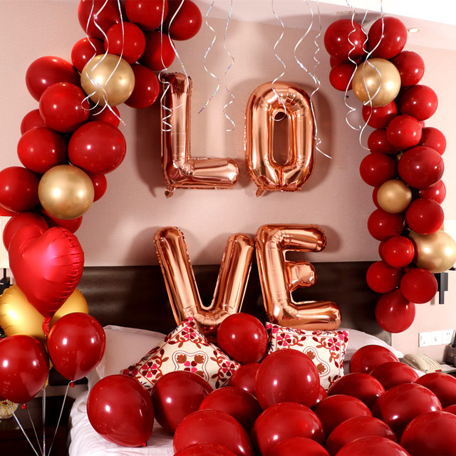 18 cal metaliczne czerwone serce z Ruby agat, dekoracja sali weselnej, walentynkowy balon - Wianko - 6