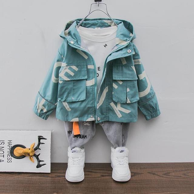 Nowa wiosenno-jesienna kurtka dla chłopców 2022 z kapturem w modnym koreańskim stylu i kamuflażem - Wianko - 5