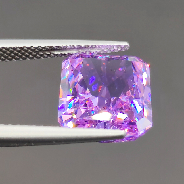 Koraliki fioletowe, diament Lab o wysokiej zawartości węgla, cyrkon cyrkoniowy Radiant Octagon, cięcie Ice Cut, 4K 5A + jakość, biżuteria na zamówienie - Wianko - 5