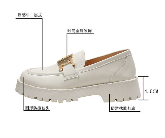 Mokasyny damskie Slip on 2021 brytyjskiego stylu, wysokiej jakości skórzane buty z mikrofibry, antypoślizgowe i wygodne, Lolita damskie platformy - Wianko - 11