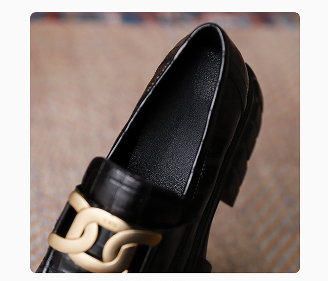 Mokasyny damskie Slip on 2021 brytyjskiego stylu, wysokiej jakości skórzane buty z mikrofibry, antypoślizgowe i wygodne, Lolita damskie platformy - Wianko - 8