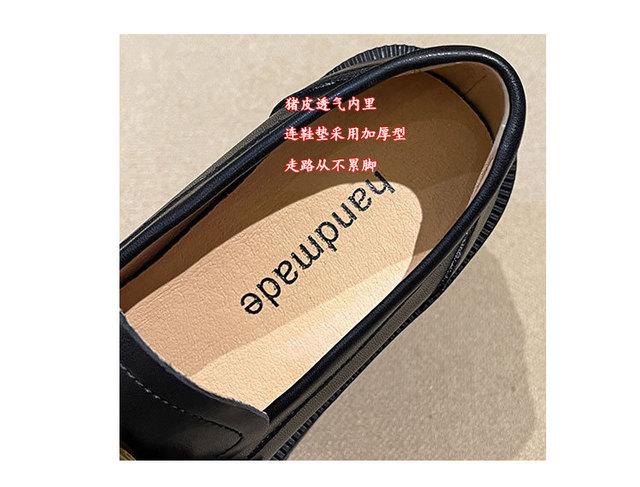 Mokasyny damskie Slip on 2021 brytyjskiego stylu, wysokiej jakości skórzane buty z mikrofibry, antypoślizgowe i wygodne, Lolita damskie platformy - Wianko - 16