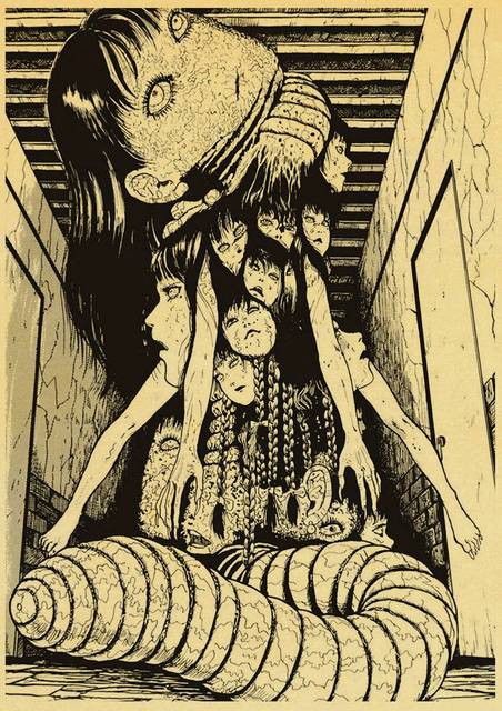 Plakat papierowy z japońskim animowanym horrorem Junji Ito w stylu vintagowym - ozdoba do domu czy pokoju - Wianko - 8