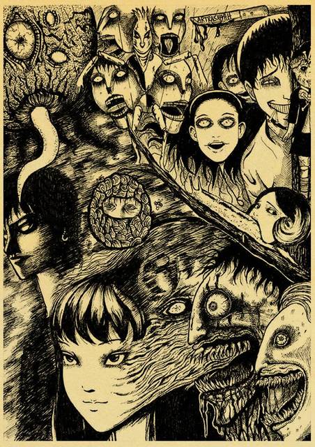 Plakat papierowy z japońskim animowanym horrorem Junji Ito w stylu vintagowym - ozdoba do domu czy pokoju - Wianko - 24