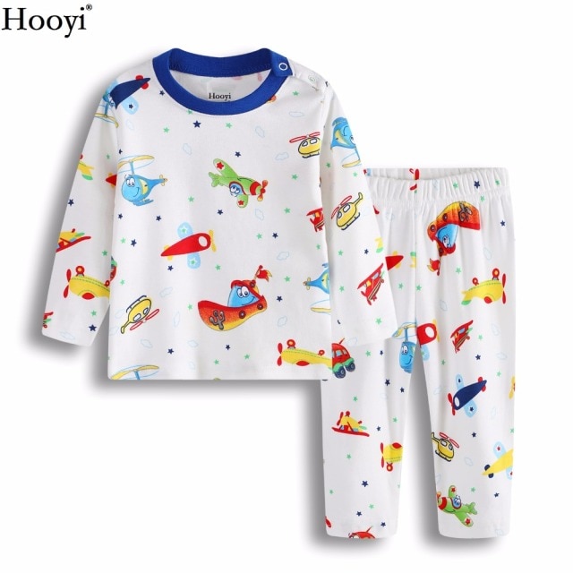 Zestaw piżam dla dzieci Hooyi - pojazdy do koparki, nocna bielizna, 100% bawełna, noworodek/piżama długa T-Shirt i spodnie miękkie - Wianko - 18