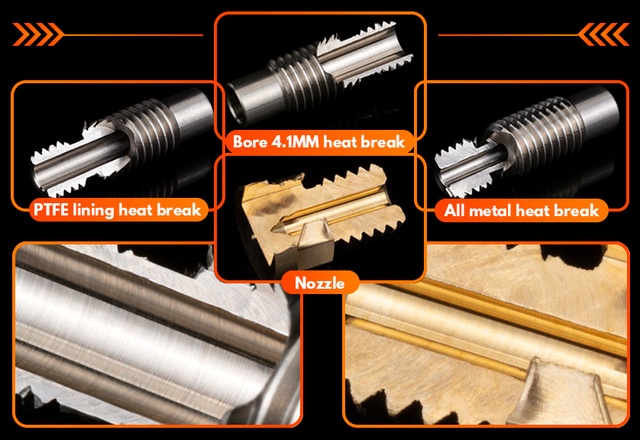 Trianglelab V6 Hotend 12V/24V do zdalnego drukowania - zamocowany na uchwycie dla wentylatora chłodzącego i kompatybilny z j-headem dla PT100 - Wianko - 111