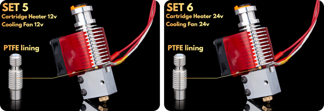 Trianglelab V6 Hotend 12V/24V do zdalnego drukowania - zamocowany na uchwycie dla wentylatora chłodzącego i kompatybilny z j-headem dla PT100 - Wianko - 109