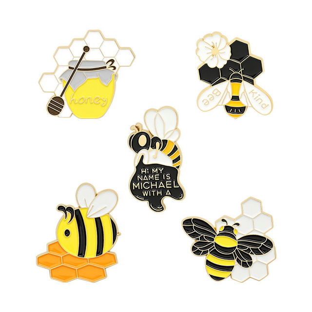 Broszka pszczoła z żółtym kreskówkowym motywem i emalią, idealna jako ozdoba na plecak lub biżuteria (HS_117) - Wianko - 2