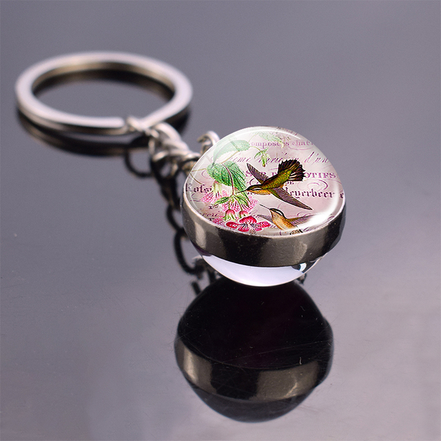Brelok-piłeczka wisiorek ptak Hummingbird szklany - biżuteria do samochodu - Wianko - 12