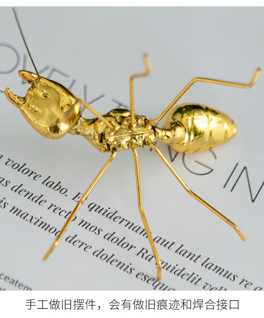 Figurka handmade złota mrówka - lekka i luksusowa ozdoba do domu i salonu - Wianko - 18