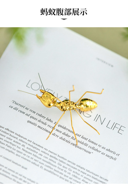 Figurka handmade złota mrówka - lekka i luksusowa ozdoba do domu i salonu - Wianko - 15