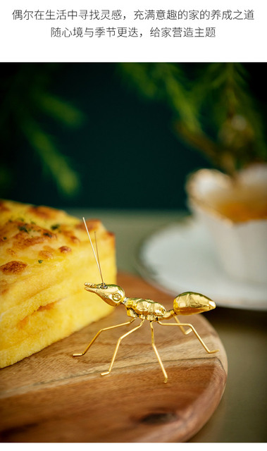 Figurka handmade złota mrówka - lekka i luksusowa ozdoba do domu i salonu - Wianko - 6