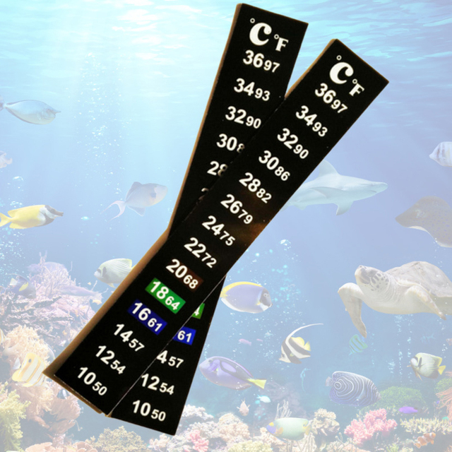 Naklejka termometr do akwarium - wskazuje temperaturę, przyklejana do ściany zbiornika, skala podwójna - Wianko - 9