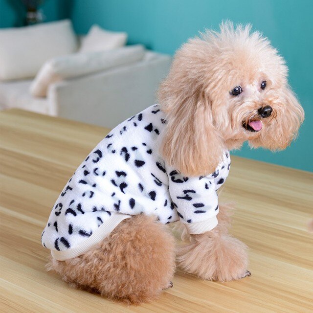 Szczeniak zwierze domowe ubrania dla kota ciepłe ubrania dla psów bluzy z polaru kurtka płaszcz zimowy Dot paski miękka bluza dla małych psów Chihuahua - Wianko - 5