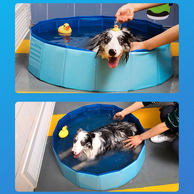 Duży składany basen dla psów - wanna kąpielowa dla zwierząt domowych, idealna dla kotów i dzieci - Wianko - 15