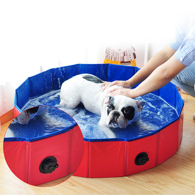 Duży składany basen dla psów - wanna kąpielowa dla zwierząt domowych, idealna dla kotów i dzieci - Wianko - 17