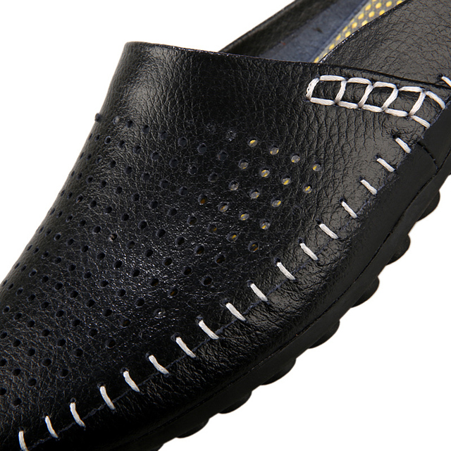 Luksusowe granatowe męskie skórzane buty na co dzień od marki Studded Penny - Wianko - 19
