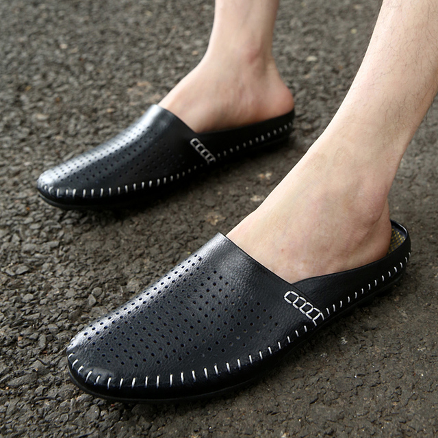 Luksusowe granatowe męskie skórzane buty na co dzień od marki Studded Penny - Wianko - 11