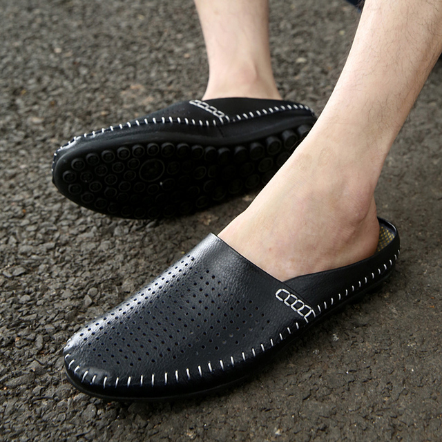Luksusowe granatowe męskie skórzane buty na co dzień od marki Studded Penny - Wianko - 12