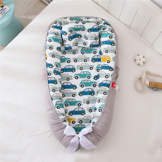 Przenośne łóżeczko Babynest dla dzieci - 100% bawełna, oddychające, składane, zdejmowane i zmywalne, zmieniające się poduszki, łóżko turystyczne Bionic pieluchy - Wianko - 11