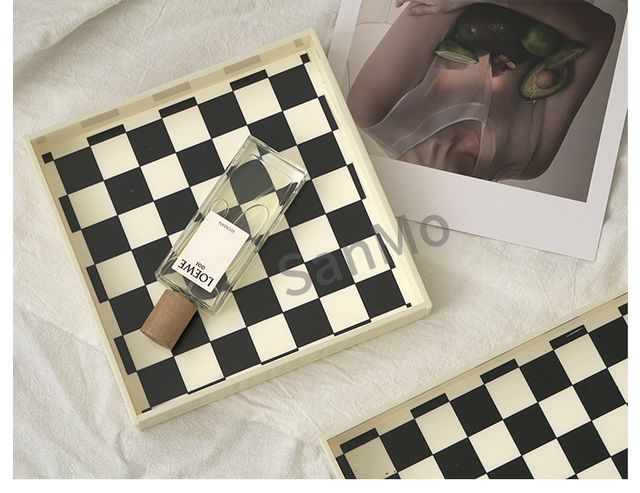 Taca schowek akrylowy do aromaterapii i dekoracji, szachownica z tacy, idealna na małe przedmioty i do rekwizytów fotograficznych - Wianko - 8