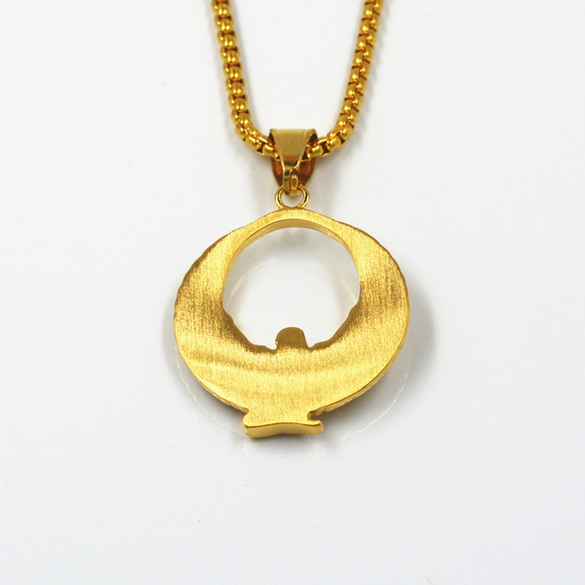 Naszyjnik z wisiorkiem Anniyo Fab egipska bogini złoty kolor skrzydło łańcuch Ankh Bib biżuteria religia Egipt - Wianko - 5