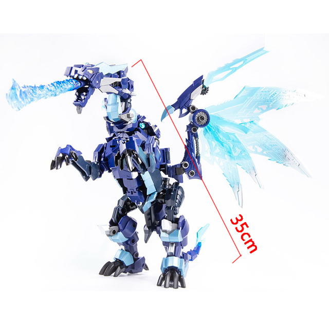 Figurka akcji JINBAO - Transformacja: Płomień Czerwony Smok, Niebieski Lód, Dinozaur Bestia Wojny - Model Postaci Robot Deformacja OP DX09 DF07 - Wianko - 2