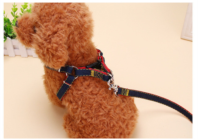 Uprząż i smycz dla dużego psa z paskiem na klatkę piersiową, regulowana smycz lead walking - Wianko - 12