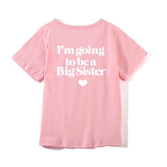 Koszulka bawełniana z krótkim rękawem dla dziewczynki - Starszy brat i siostra motyw dzieci z tajnym urodzinowym przekazem - Wianko - 8