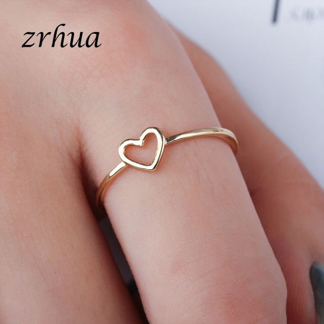 Obrączka ZRHUA w kształcie serca, wykonana z wysokiej jakości złota/srebra, 2018 nowa moda dla kobiet - Wianko - 26