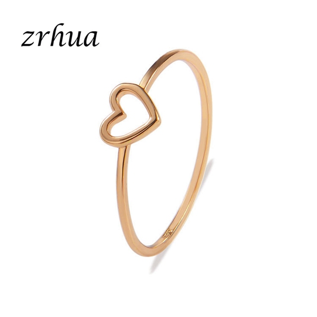 Obrączka ZRHUA w kształcie serca, wykonana z wysokiej jakości złota/srebra, 2018 nowa moda dla kobiet - Wianko - 22