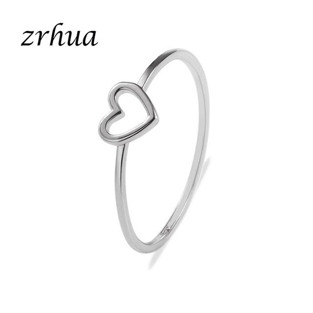 Obrączka ZRHUA w kształcie serca, wykonana z wysokiej jakości złota/srebra, 2018 nowa moda dla kobiet - Wianko - 23