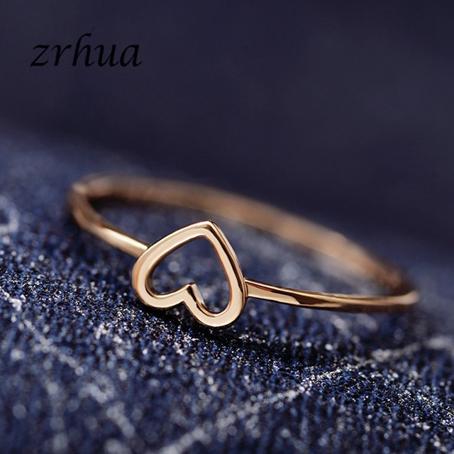 Obrączka ZRHUA w kształcie serca, wykonana z wysokiej jakości złota/srebra, 2018 nowa moda dla kobiet - Wianko - 24
