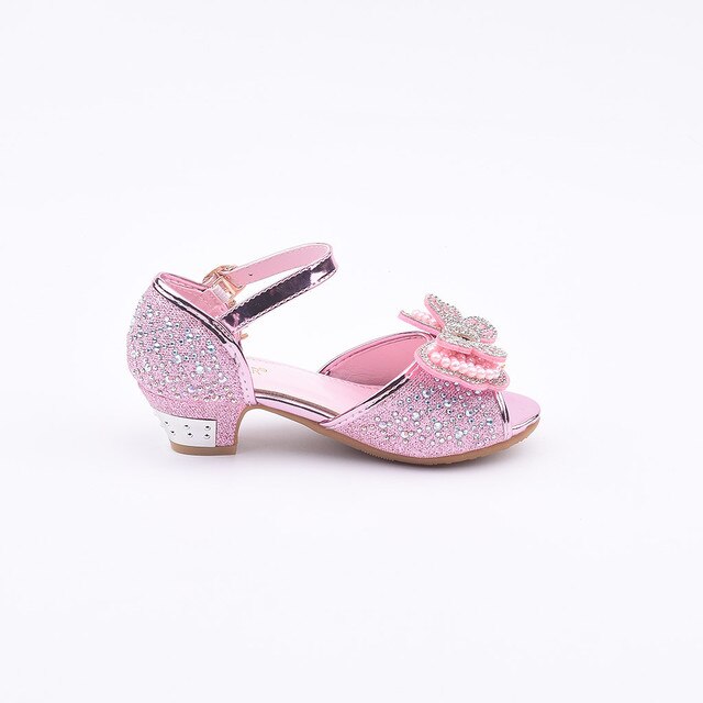 Sandały dla dziewczynki Maluch - mieniące się perły, motylkowy węzeł, kryształowe zdobienia, pojedynczy model, sandały księżniczki do tańca - Wianko - 13