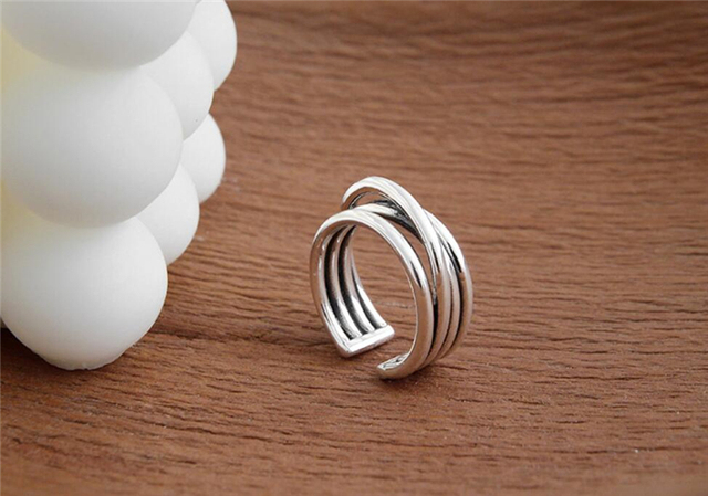 Unisex Pierścień Retro w stylu tajskim z wielowarstwowym wzorem, wykonany ze srebra próby 925 i dostosowywalny SRI626 - Wianko - 22