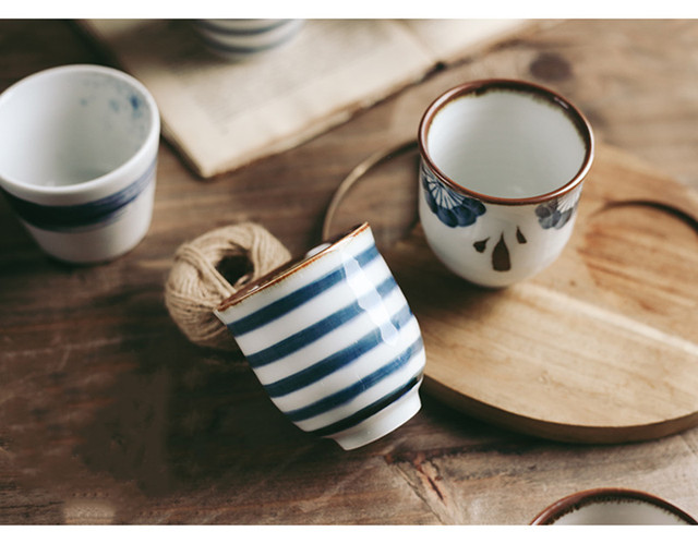 Ceramiczny kubek w stylu Retro, Vintage japoński - filiżanka na kawę i herbatę - Wianko - 5